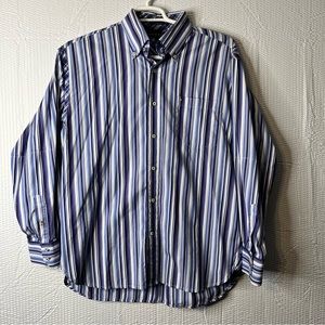Vintage Tommy Hilfiger Striped Button-Down Dress Shirt Size L